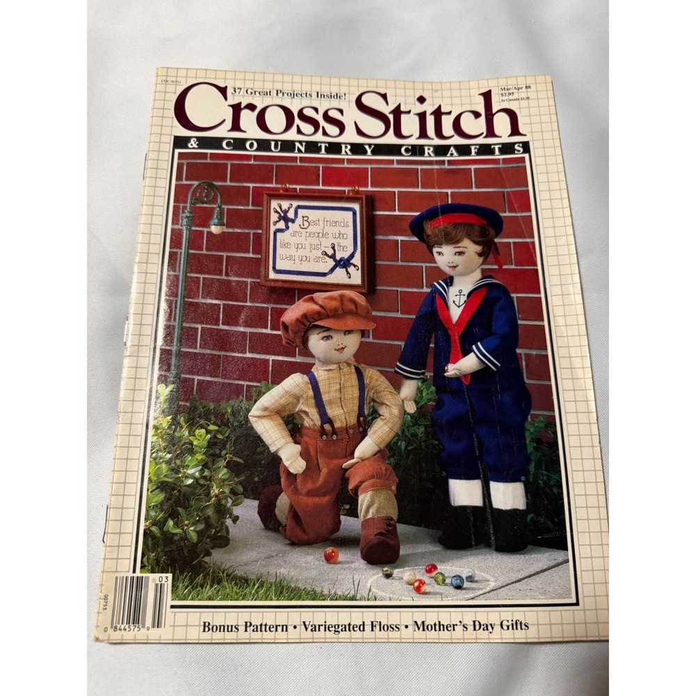 Lot of 7 Vintage Cross Stitch & Country Crafts Magazines 1987-1989 Patterns - Picture 12 of 14